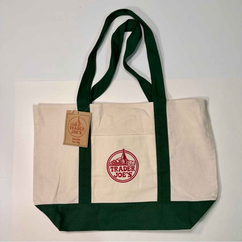 Trader Joe's - Limited Edition Green Large Canvas Tote Bag